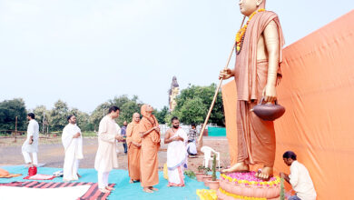 Photo of ओंकारेश्वर में एकात्मता मूर्ति की स्थापना का पहला वर्षगांठ उत्सव