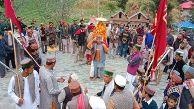 Photo of शोभा यात्रा के साथ आरंभ हुआ देवी साहिबा धरेच का आठ दिवसीय मेला