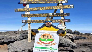 Photo of टीएमयू की अब अफ्रीका महाद्वीप की सर्वोच्च चोटी किलिमंजारो पर दस्तक