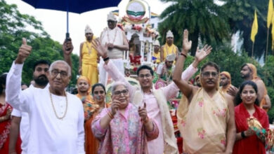 Photo of टीएमयू कैंपस में दिव्यघोष के बीच निकली भव्य और दिव्य श्रीजी की रथ यात्रा