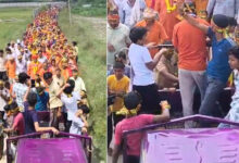 Photo of माँ पीताम्बरा बगलामुखी महायज्ञ से पूर्व तलहेटा में निकली भव्य कलश यात्रा